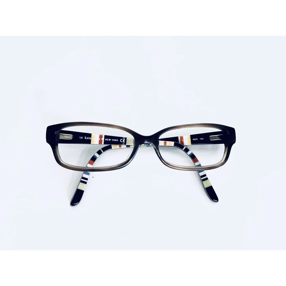 Kate Spade NY Tortoise Rectangular Glasses Striped Temple Lorelei 0X23 52 14 135